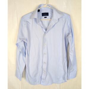 David Donahue slim blue button up dress shirt Size 15 Preppy Career Office